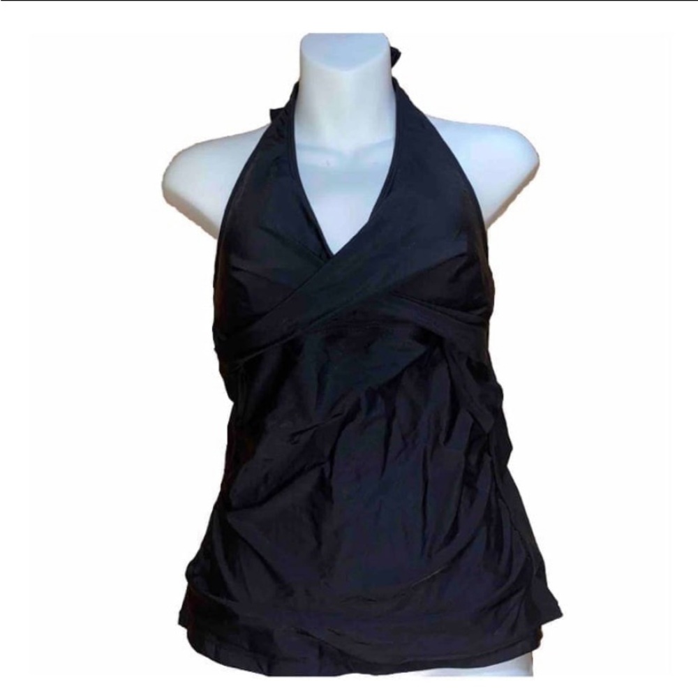 Tempt Me Women’s (M) Black Swimsuit Twist Front Halter Top. NWT